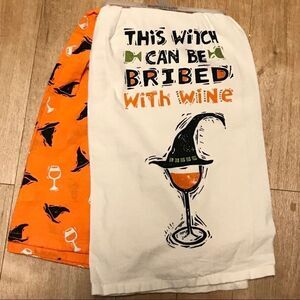 New Dish Towel Halloween Kitchen Cotton Flour sack Towel Set NWT